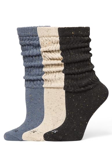 Image of HUE Women's Slouch Socks Crew Boot Chunky Ribbed Cotton Scrunch
