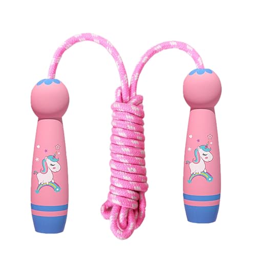 Skipping Rope Kids Jump Rope Kids with Unicorn Pattern Wooden Handle