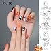 Halloween Semi Cured Gel Nail Sticker 24pcs Glow in The Dark Semicured Gel Nails Strips Waterproof UV Gel Nail Wraps for Home Nails DIY (Glowing Ghost 056)