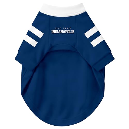 Image of Indianapolis Dog Clothes Jersey Style Personalized Pet T Shirt with Custom Name Number for Small Medium Large Dogs