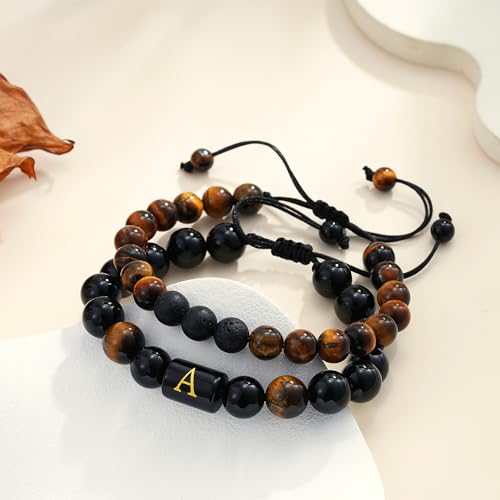 Pulsera Ajustable de Piedras Naturales para Hombre miniatura 6