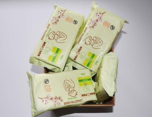 Lote de 432 toallitas húmedas de aloe vera orgánica, 18 x 16,5 cm. 100% algodón orgánico suaves e hipoalergénicas. El aloe vera previene las irritaciones, regenera, hidrata y es suave para la piel.