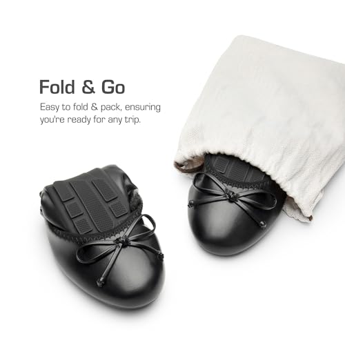 DREAM PAIRS Women's Flats, Foldable Ballet Flats for Women, Bowknot Round Toe Comfort Light Weight Slip-On Dress Shoes3