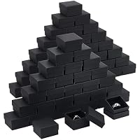 BENECREAT 80 cajas de joyería negras, cajas de cartón cuadradas