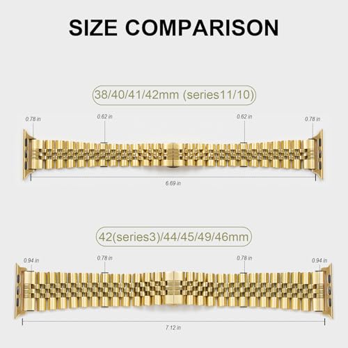 Image of baozai Compatible Apple Watch Bands 46mm 45mm 44mm 42mm 41mm 40mm 38mm, Stainless Steel Band with Screen Protector Case for Apple Watch Series 11 /10 /9 /8 /7 /6 /5 /4 /3 /2 /1 /SE3