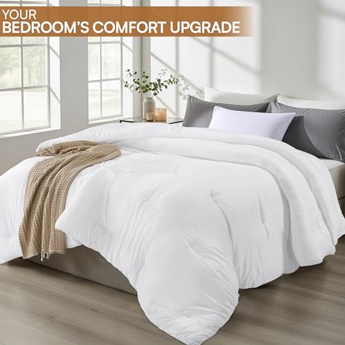 Image of Utopia Bedding Comforters Full Size, All Season Duvet Insert, Down Alternative Full Comforter with Corner Tabs, Machine Washable Bed Comforter 82 x 86 Inches (White)