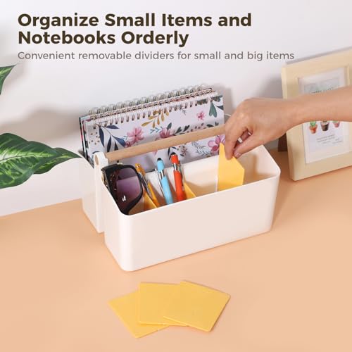 Image of Lnrueg 3 PCS Craft Caddies with Handle,9.8'' x 7.1'' x 5.9'' Caddy Organizer With Handle, Divided Baskets for Pencil Caddy、marker caddy、art bin, Diaper Organizer Caddy with Detachable Dividers