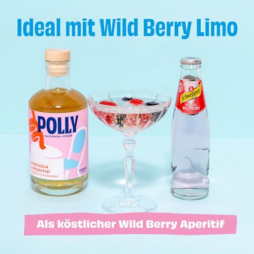 POLLY French Aperitif I Wermuth & Orange I vegan, glutenfrei, ohne künstliche Farbstoffe und Aromen I perfekte Basis für alkoholfreie Spritz Cocktails & Longdrinks
