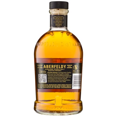 Aberfeldy 12 Jahre Single Malt Scotch Whisky in Goldbarren-Dose, 40 Vol.-%, 70 cl/700 ml, Premium-Whisky-Geschenk, in vier verschiedenen Fassarten gereift