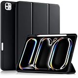 Akkerds Compatible with iPad Pro 13 Inch Case (M5/M4) 2025/2024, for iPad 13 Pro Case with Pencil Holder, Slim Trifold Stand Protective Cover with Soft TPU Back, Auto Wake/Sleep (Black)