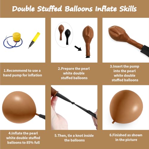 Image of 108Pcs Double Stuffed Brown Balloon Garland Arch Kit