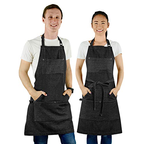 MultiExpression Black Denim Chef Aprons |Stylist Kitchen Aprons for Men & Women| 7