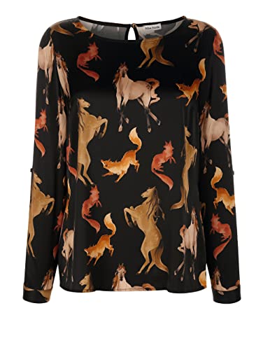 Alba Moda Jerseybluse Erwachsene-Weiblich Figurumspielend Cognac, Schwarz...