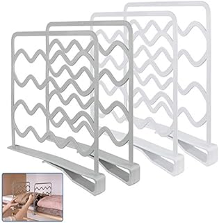 GOLRISEN Closet Clothes Dividers, 4pcs Clip-on Wardrobe Dividers, Shelf Dividers, Tie Rack, Belt Hanger, Bookends, Shelf Dividers, Well Organized