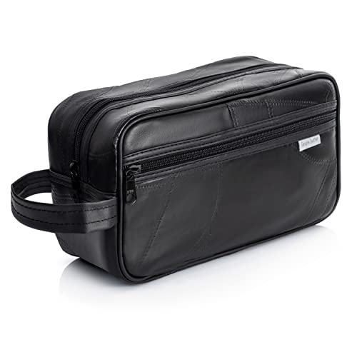 The Embassy Personal Travel Bag, Italian Stone Design, for Overnight Stays, Vacations and Road Trips, Genuine Lamb Skin Leather
