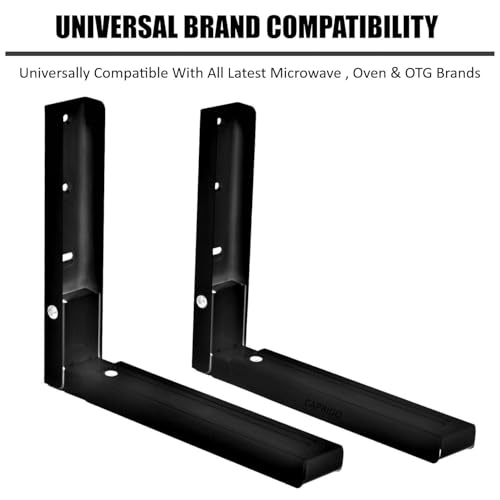 Image of Caprigo Heavy Duty Oven & Microwave Wall Mount Stand | Universal OTG Wall Stand | Oven & Grill Wall Mounting Bracket & Shelf | Microwave Wall Holder for Kitchen (White-M488)