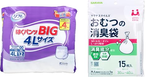【セット品】リフレ はくパンツ BIG 4Lサイズ+おむつ消臭袋 2点セット 介護用/ニオイ対策に