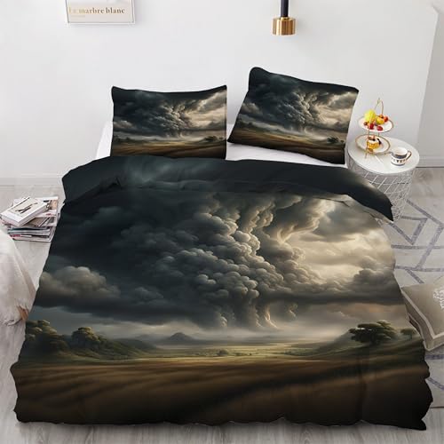 Parure de lit 90x190 fermeture éclair et housse de couette douce motif désert tornade