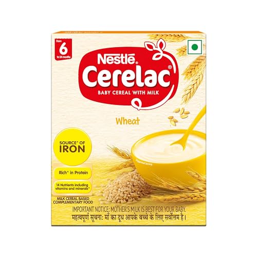 Image of CERELAC Baby Cereal with Milk , Wheat ,Stage 1, From 6 to 24 Months , Source of Iron & Protein , 300g, Bag-In-Box Pack