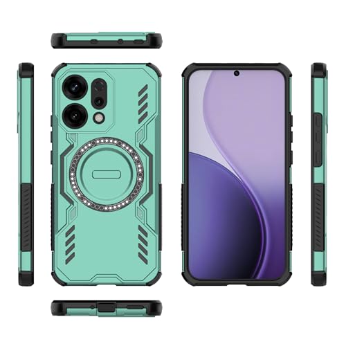 Pzwoxukhov Compatible with Oppo Reno 14 Case,Compatible with Magsafe,Skeletonized Heat Dissipation Design, Compatible with Oppo Reno 14 Magnetic Shockproof Phone case Green