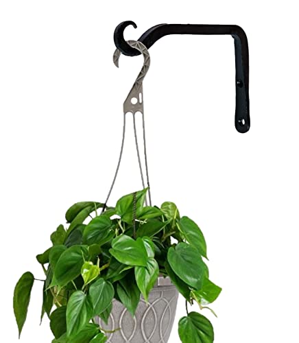 Image of Metal Wall Hook Hanging Plant Bracket Decorative Straight Plant Hanger for Pots, Bird Feeder, Planters, Lantern, Macrame, Wind Chimes Indoor | Outdoor (Pack of 4, S Black 27)