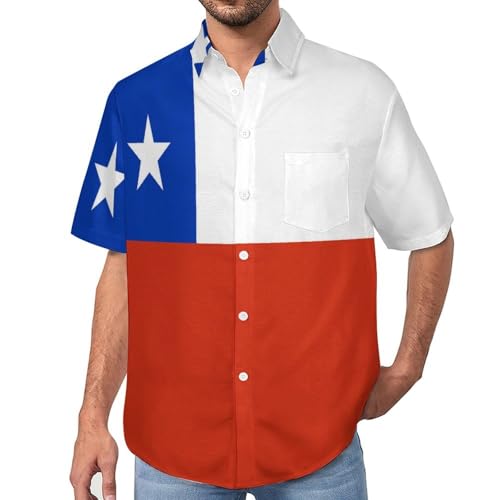 Chemise homme manches courtes 3D imprimé patriotique chili