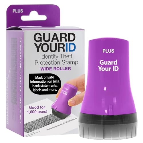 Image of Guard Your ID Wide Advanced Roller 2.0 Identity Theft Prevention Security Stamp Purple