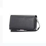 Gukas Echt Quertasche Clip Belt Handy Leder Hülle Tasche Gürteltasche Gürtelclip Hülle Für AGM A2 Rio A7 / BQS-4570 Drive/Cat S30 /Cyrus CS 23 / Doro Liberto 820 822 8020X 8030 8031 (Farbe: Schwarz)