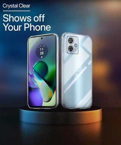Image of WOW IMAGINE Crystal Clear Transparent Back Case Cover for Motorola Moto G54 5G | Moto G64 5G | Full Device & Camera Protection Shockproof TPU | Flexible Silicone Back Cover Case - Transparent