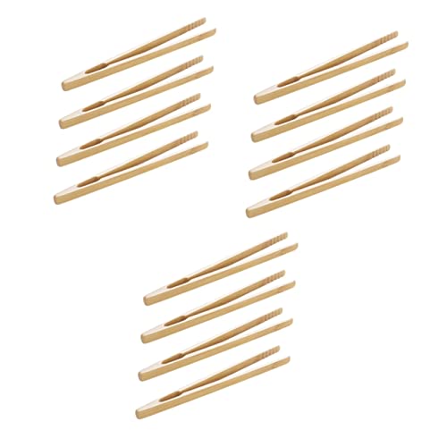 Alasum 12 個 モンテッソーリ ピンセット アウトドア おもちゃ 幼児用 子供用 遊び セット 教育用 おもちゃ 幼児用 子供用 木 ピンセット 竹 トング トースター トング 木製 ピ