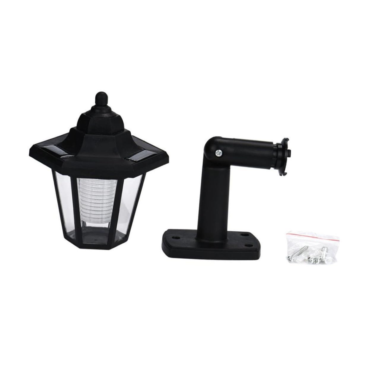 Toddmomy 2 Stück Solarbetriebene Sechseckige Wandleuchte Schwarz Wetterfeste Solar Wandlampe für Garten und Terrasse Platzsparende Außenleuchte mit Wandmontage