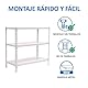 Simon Rack Schwerlastregal, 900x1000x300 mm, Bis 180 kg Belastbar, 3 Verstellbare Ablagen, Kellerregal, Lagerregal, Weiss - Simonclick