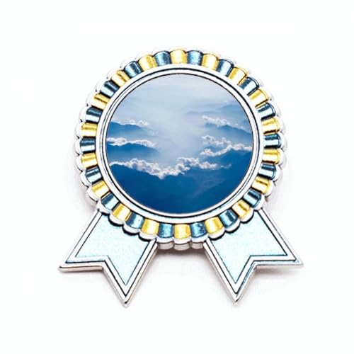 Broche nuages bleu et blanc Art déco l'accessoire idéal pour vos vestes