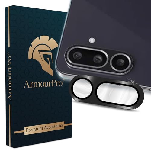 Image of ArmourPro Camera Lens Tempered Glass for Samsung Galaxy M36 Tough HD Individual Aluminum Alloy Rings 9H Camera Cover, Scratch-Resistant,Camera Lens Protection| Black, 1 Pack