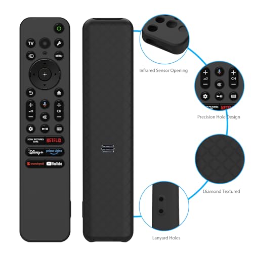 Image of Silicone Cover Case Compatible with Sony Bravia Smart Tv 2023 2024 2025 Voice Remote RMF-TX910U (Black) [Remote NOT Included]