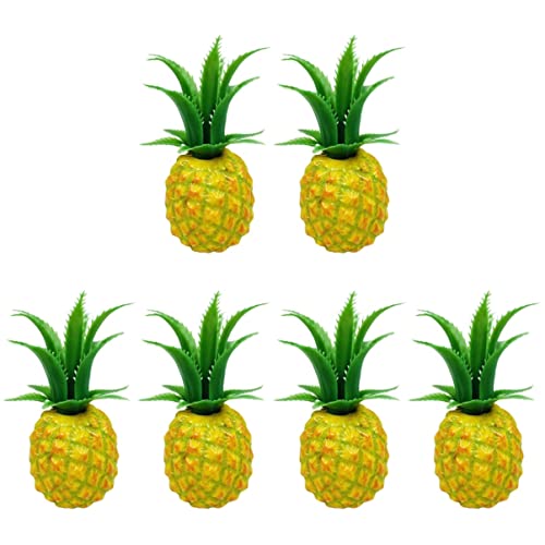 Pretyzoom 6 Pcs Imitation Pineapple Plastic Pineapple Decor Pineapple Ornament Decorative Pineapple Model Simulated Fruit #TOP29