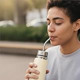 BALIBETOV butelka do yerba mate 25 fl oz z samoczynnym serwowaniem – kompletny zestaw do parzenia mate – izolowana próżniowo – podwójny dyfuzor i szczelny projekt – utrzymuje wodę na gorąco przez