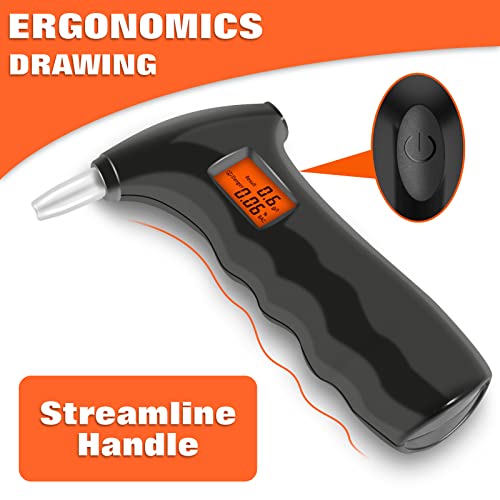 Seven-First Professional-Grade Accuracy Breathalyzer, Portable Alcohol Tester With Lcd Digital Display For Personal, Home Or Party Use With 5 Mouthpieces, 7 #TOP3
