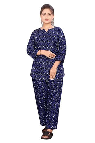 Image of Women's Pure Cotton Top and Pyjama Set
