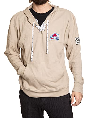 Calhoun NHL Surf & Skate Unisex Loose Fit Waffle Pullover Hoodie The Coastal Collection (Colorado Avalanche Large)