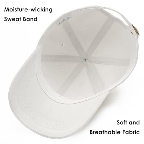 spxkd Baseball Cap for Men Women Washed Cotton Unstructured Baseball Hats Breathable Unisex Golf Dad Hat (US, Alpha, Medium, Large, White) — view 4