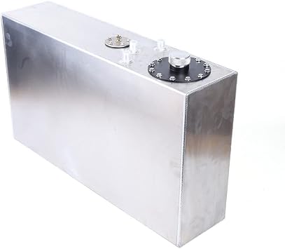 17 Gallon 64L Top Feed Fuel Cell Gas Tank & Level Sender Slim Aluminum Silver