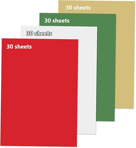 Miniatura 3 de 120 hojas surtidas de papel de seda de Navidad a granel, 15 x 20 pulgadas, papel de seda rojo, blanco, verde, dorado, papel de seda, papel de seda