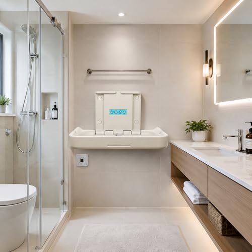 Image of Wall Mounted Baby Changing Station,Foldable Diaper Tables