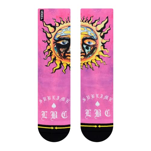 MERGE4 Sublime Sun Pink Womens Crew Socks Official Sublime Band Music Compression Ultra Comfy Cute Pink2