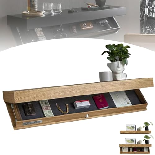 Estante flotante con compartimento oculto para sala de estar u oficina (negro)