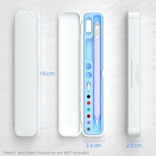 Image of AZF Hard PC&Silicone Magnetic case for Apple Pencil case(Apple Pencil Pro /2nd Gen /1st / (USB-C) / Pro and Samsung Galaxy S-Pen Series Pencil Protection Carrying Case. (Sky Blue)