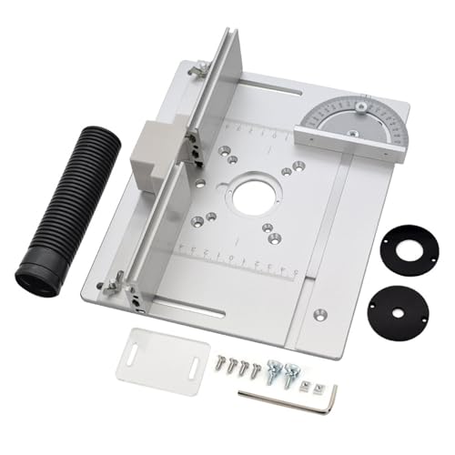 tongfeng Inserto de mesa de enrutador, placa de enrutador de aleación de aluminio, placa de fresado de madera multifuncional precisa para recortar bordes, desbarbar carpintería