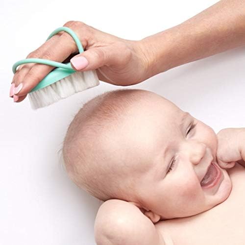 FridaBaby Baby Head-Hugging Hairbrush + Styling Comb Set, Green
