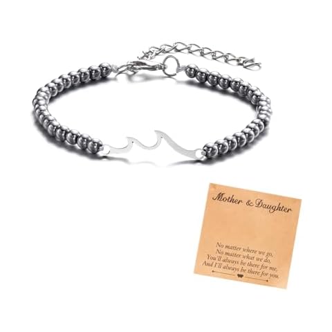 iDIMSON Mother Daughter Bracelets Infinity Love Heart Bracelets for Mom Mothers Day Birthday Gifts for Mom Daughter (wave bracelets) Cover